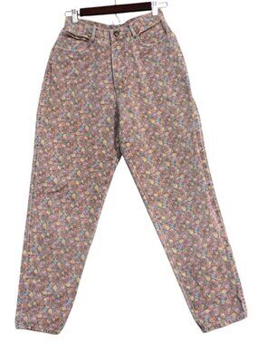 Vintage 90s Rio Tapered Mom Jeans Size 11 Multicolor Floral Denim High Rise